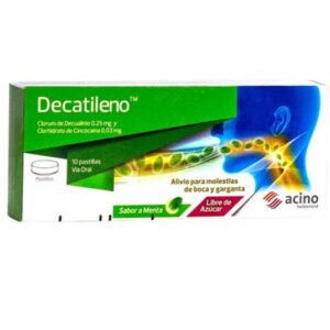Decatileno 0.25/0.03mg X 10 Tabletas Sabor A Menta
